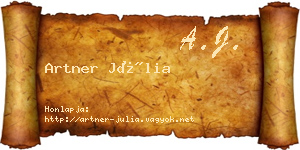 Artner Júlia névjegykártya