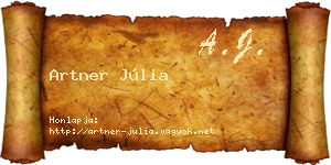 Artner Júlia névjegykártya