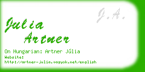 julia artner business card